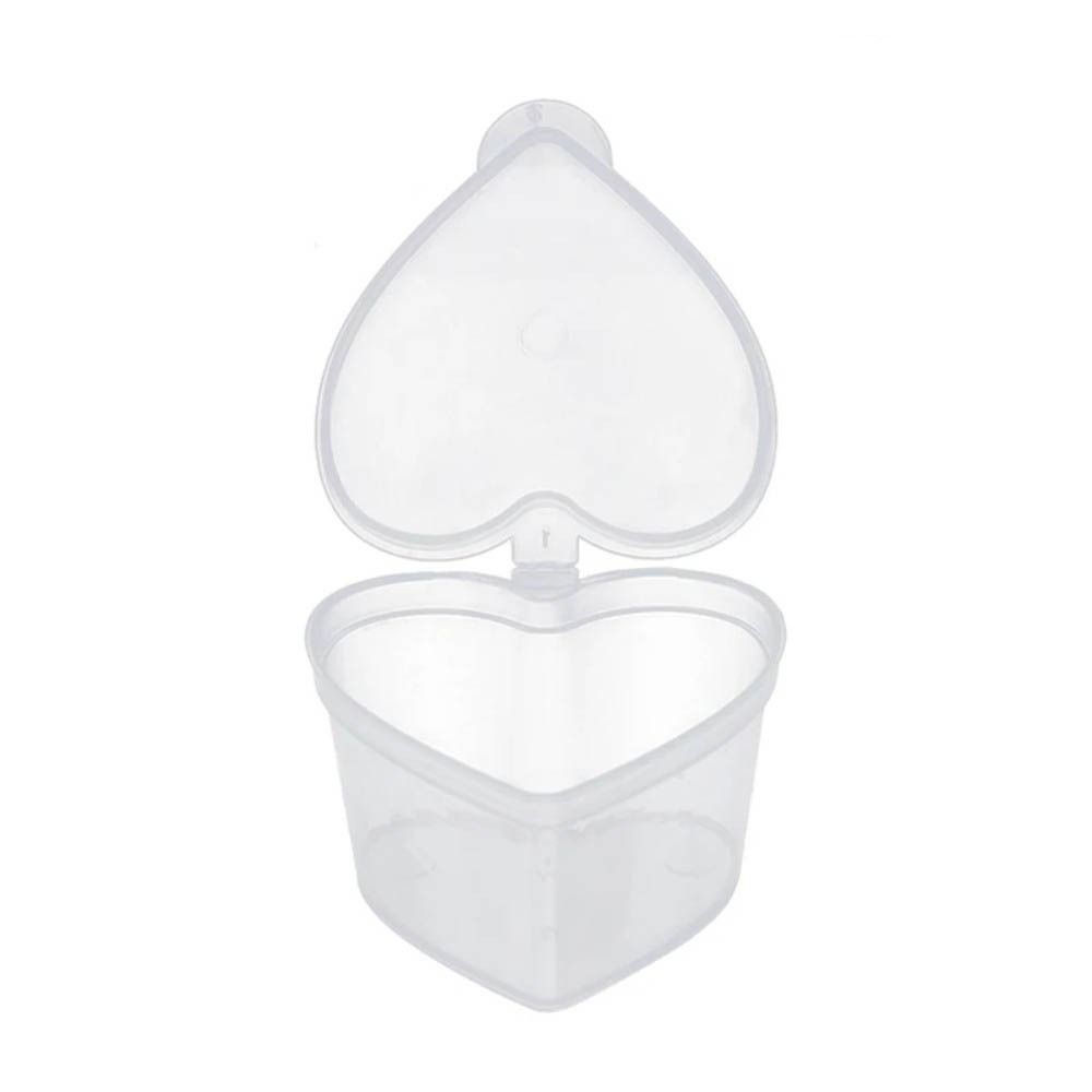 

20pcs Transparent Love Shape Seasoning Box with Hinged Lids Pigment Paint Box Takeout Package 20pcs