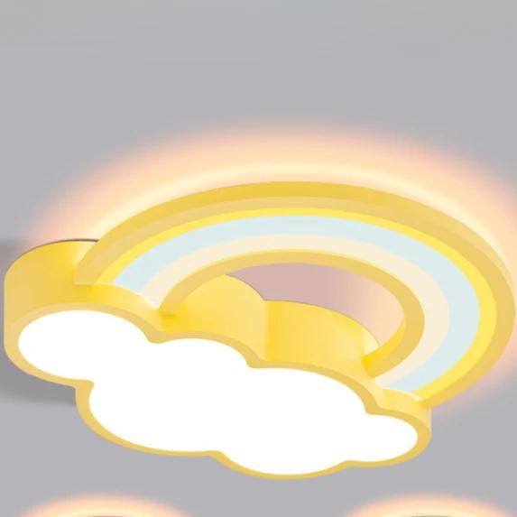 Children's Room Ceiling Lamp Cartoon Rainbow Clouds Simple And Warm Boys And Girls Bedroom Princess Room Light Fixtures