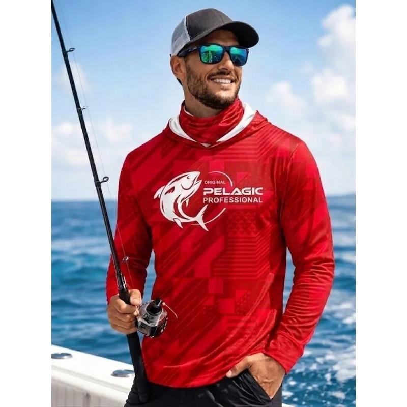 Quick-Dry Long Sleeve Fishing Shirt With Hood UV Protection Outdoor Sport Top Men Women