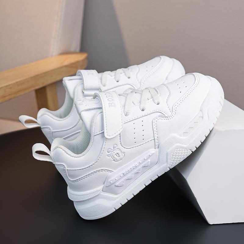 Children's Fashion Velcro Thick Sole Height Increasing Low Cut Casual Board Shoes Outdoor Casual Sports Shoes 28-38