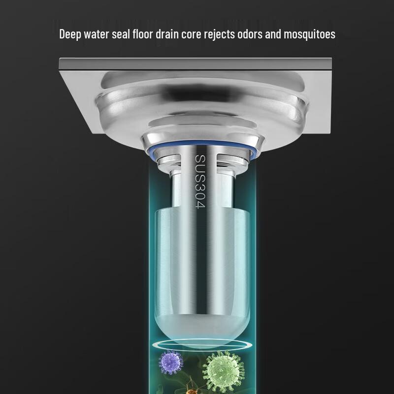 CHENDU Gunmetal Gray Stainless Steel Dual-Use Floor Drain