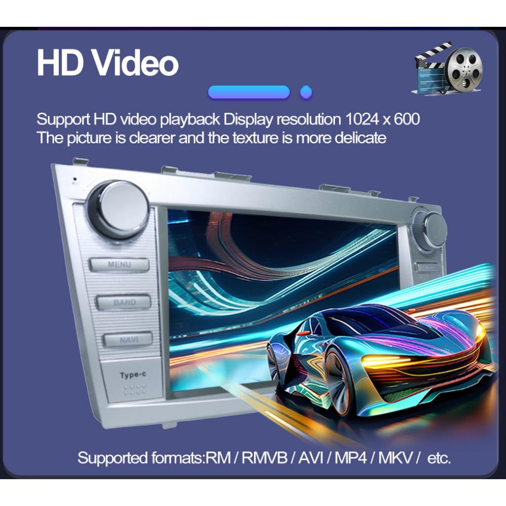Autorádio 2Din Android 8PALCOVÉ Pro Toyota Camry XV40 2006-2011 Carplay Multimediální Přehrávač Stereo Autoaudio Hlavní Jednotka Navigace GPS 1+32GB