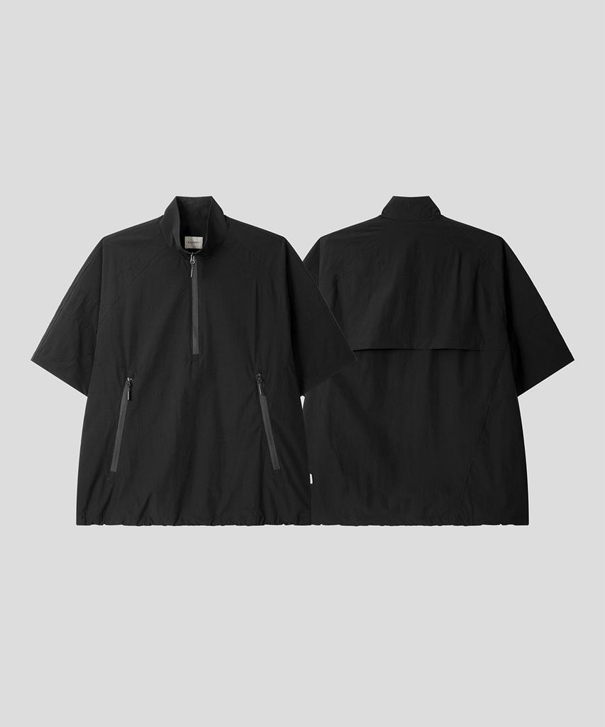 BLACK MOMENT Half Zip Short Sleeve Anorak [Black]