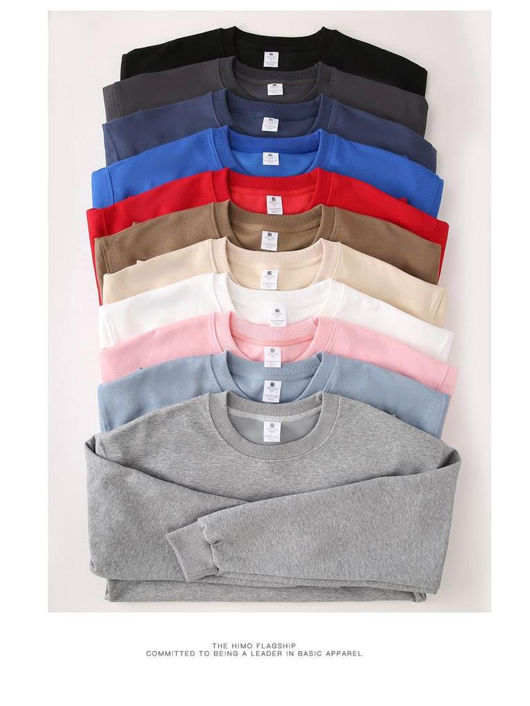 Unisex Heavyweight Cotton Blend Long Sleeve Crew Neck Sweatshirt