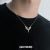 Collar de doble capa con estrella de circón estilo hip hop para hombres y mujeres, cadena colgante de acero de titanio con dije de tendencia, joyería unisex al por mayor