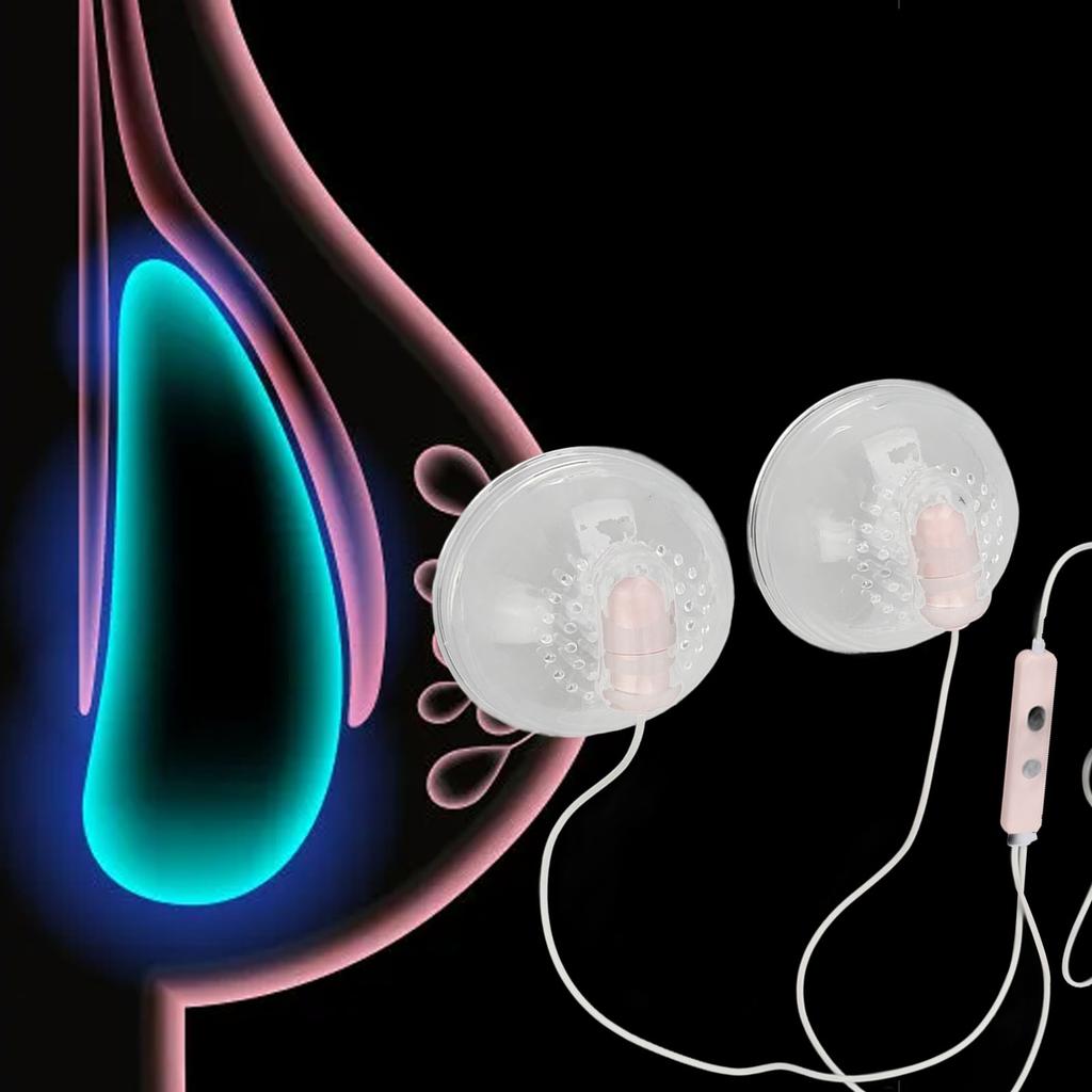 Postpartum Lactation Massager Silicone Breastfeeding 7 Strength Gear Massager with 2 Massage Heads