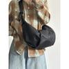 Korean Retro Soft Leather Pleated Dumpling Bag Lazy Style Casual Versatile Commuter Shoulder Messenger Bag Croissant Bag