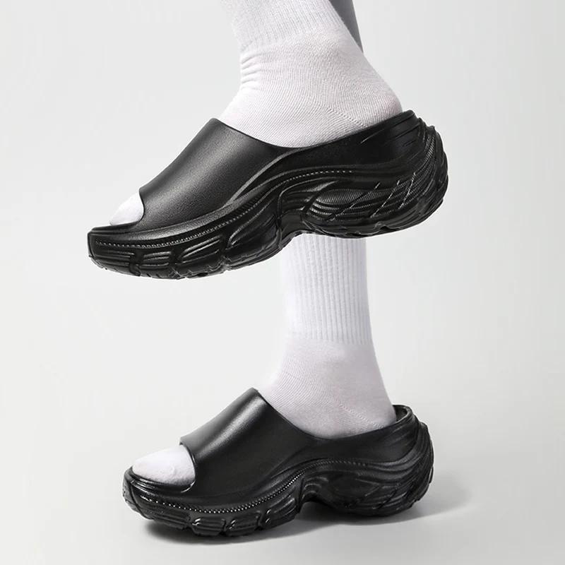 Fashion Chunky Platform Slippers for Women Solid Color EVA Wedge Sandals Woman Summer 2024 Thick Bottom Non Slip Beach Slippers