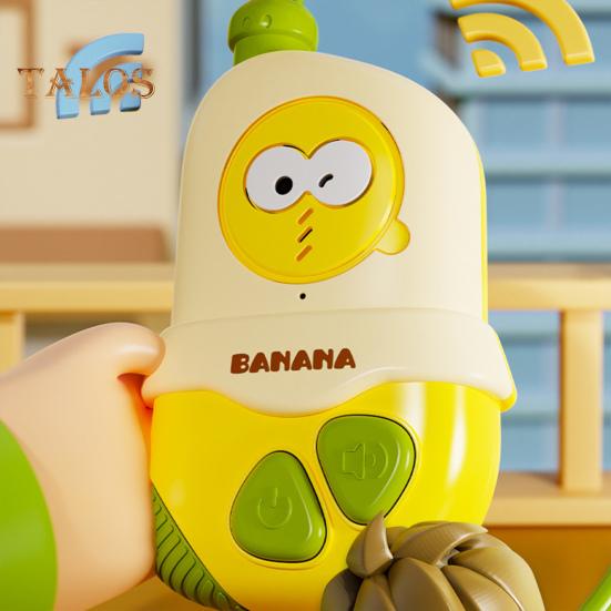 1 par de interfone de banana de desenho animado infantil 300 m de longo alcance meninos meninas interação pai-filho interno e externo crianças brinquedo de interfone portátil sem fio