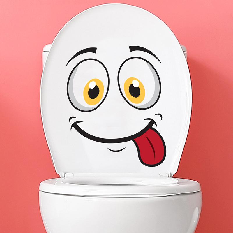 Funny Wall Sticker Bathroom Toilet Decor Living Room Cabinet Refrigerator Home Decoration Decals Stickers