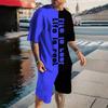 Men's New Animal Printed Breathable Round Neck T-shirt Shorts Set Outdoor Casual Two-piece Set