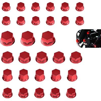 30 PCS Motorcycle Bolt Covers, 5 Sizes Hexagon Engine Nut Decoration Cap, Waterproof Rust-proof Protection Moulding Screw, Modification Accessory for