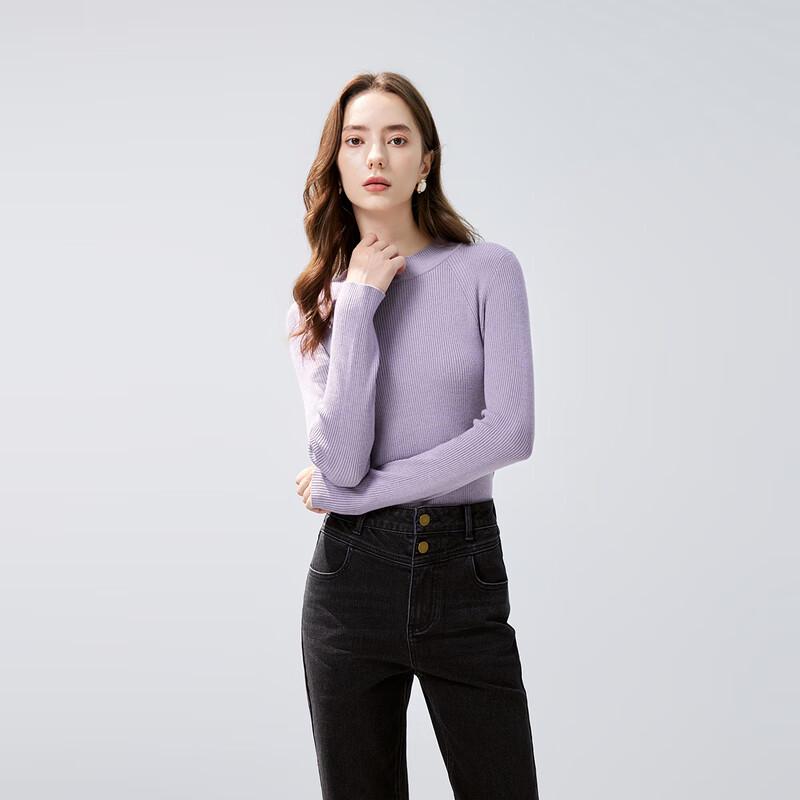 Qiusbiyiren Women's Mock Neck Thin Knit Sweater