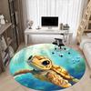 1PC Sea Turtle Aquatic Office Round Area Rug, Mat Suitable For Office, Under Office Chairs Bedroom Living Room Home Decor, Room Deco