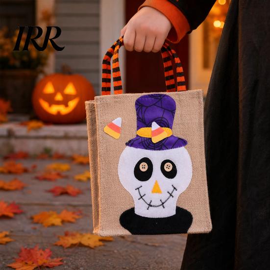 Biodegradable Halloween Bags Trick or Treat Bags, Kids Candy Non Woven Pumpkin Ghost Bat Tote, Reusable Goodie Spooky Party Favor Gift