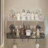 Acrylic Punch-free Bathroom Storage Rack Suction Self Draining Hanging Rack Wall Mounted Toiletries Organizer