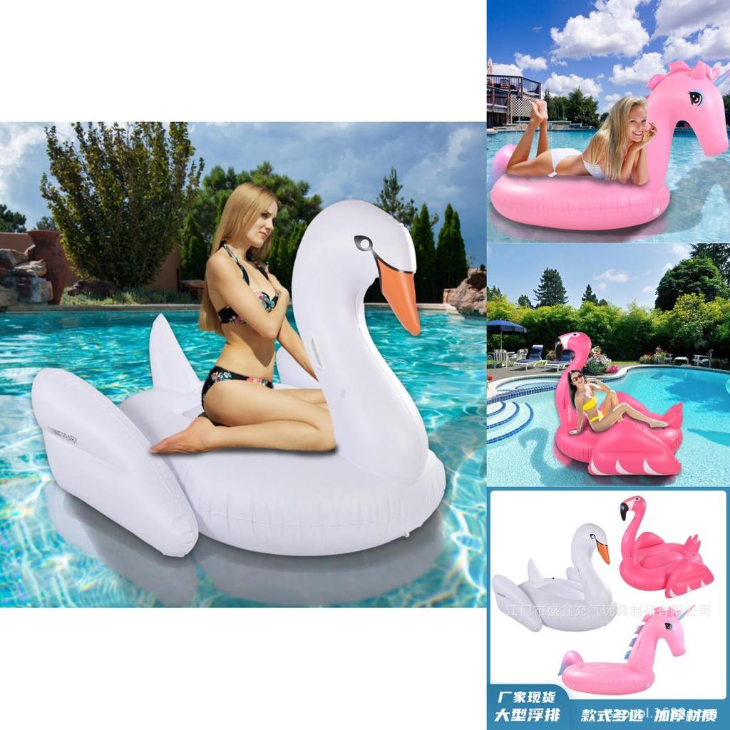 Duży Dmuchany Łabędź Flaming Jednorożec Zwierzęcy Pływak Materac Pierścień do Pływania Materiał Ekologiczny PVC