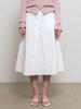 General Idea Split A-Line Midi Skirt [White] / Gf1Lsk506