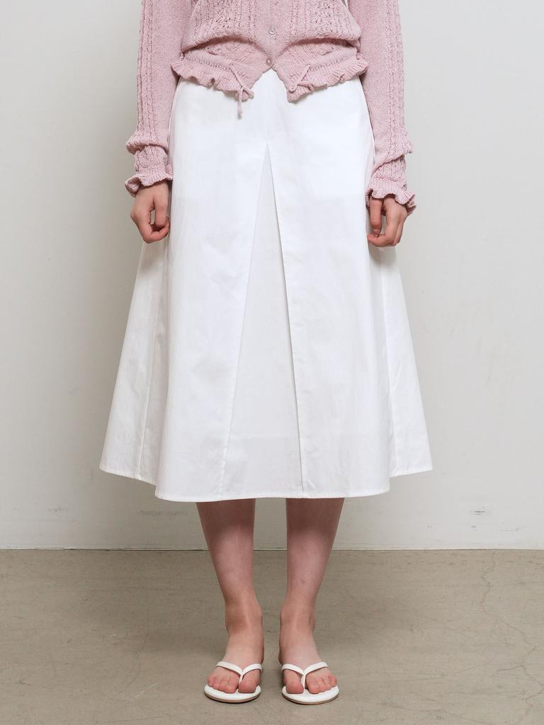 General Idea Split A-Line Midi Skirt [White] / Gf1Lsk506