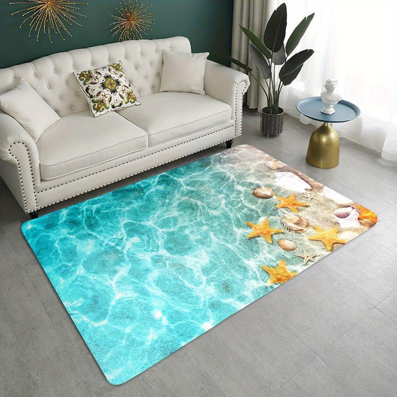 Starfish Printed Rug Soft and Mat Runner Rug Carpet Living Room Kitchen Hallway Bathroom Dining Reading Easter Valentine Decor