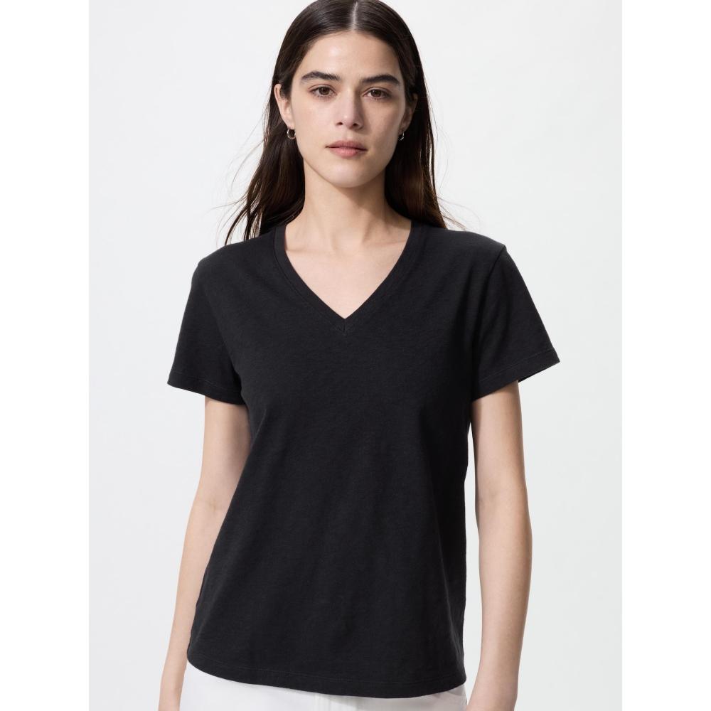 Uniqlo Japan Slub CoTTon V Neck T