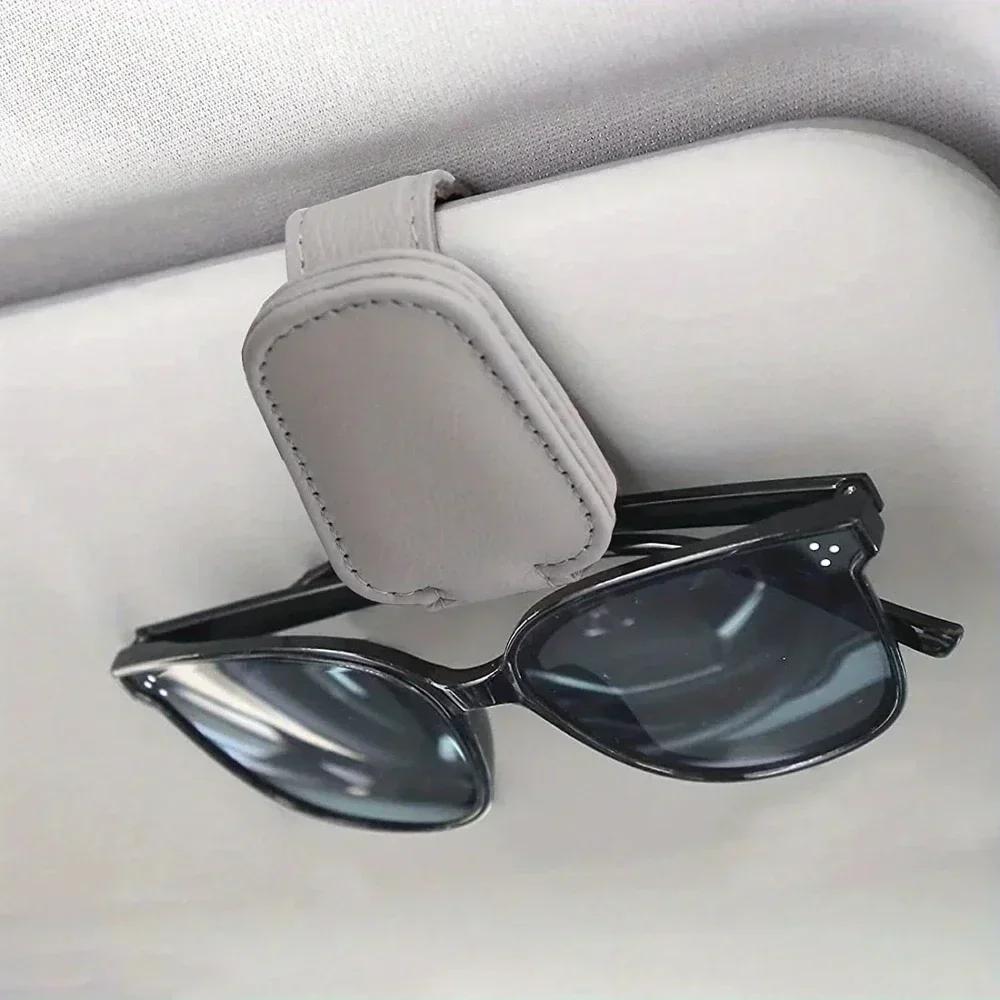 Sunglasses Holders For Car, Magnetic Leather Sunglasses Clip For Car Visor, Glasses Hanger Clip, Car Interior Visor Accessories
