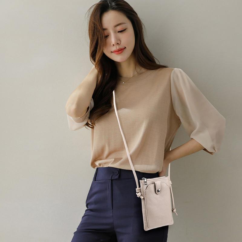 Solid Color Simple Phone Bag Fashionable Mini Versatile Diagonal Cross Bag