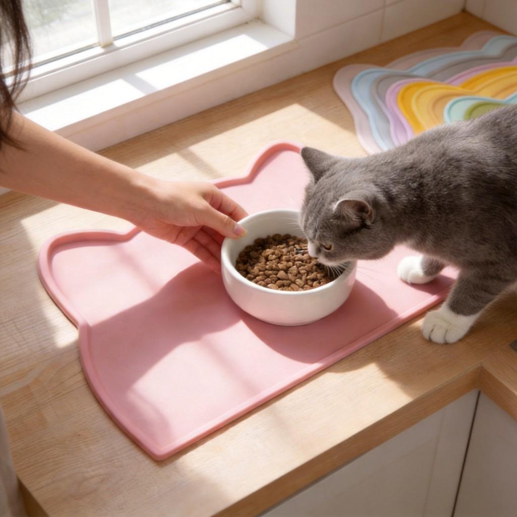 Cat Dog Silicone Pet Placemat With Antislip Waterproof Design For Cats And Small Pets