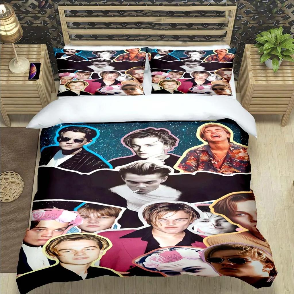 Comforter Famous Actor L-Leonardo Dicaprio Print Bedding Sets Bed Supplies Set Bed Comforter Set Bedding Set Luxury Gift