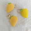 Creative Fruit Series Crochet Keychain Pendant Cute Mango Keyrings Hand Knit Keyrings Exquisite Backpack Decoration Gifts