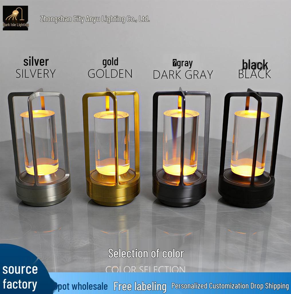Cross-Border Full Aluminum LED Charging Desk Lamp: Touch Bar Table Lamp for Hotels and Bedrooms