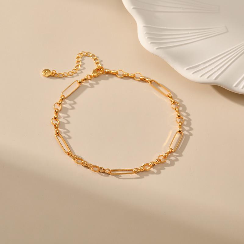Women 18k Gold Plated Minimalist Thin Chain Anklet
