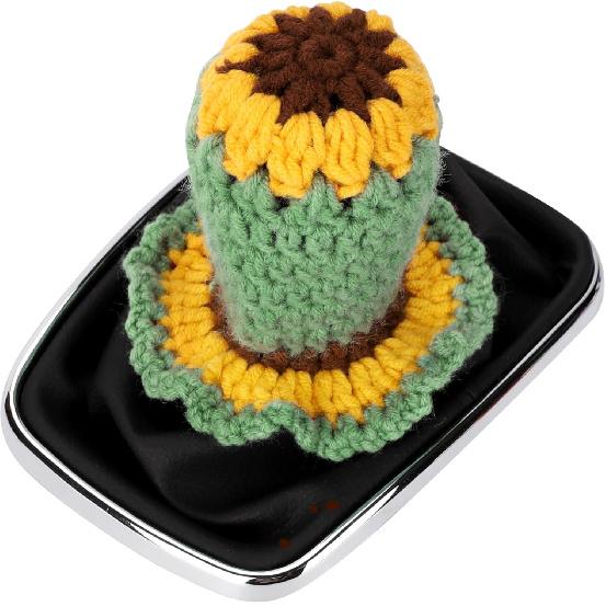 Crochet Shift Knob Cover, Universal Cute Handmade Strawberry Boho Car Accessories for Women, Car Shift Boots Knobs Cover Automotive Interior Fits Car