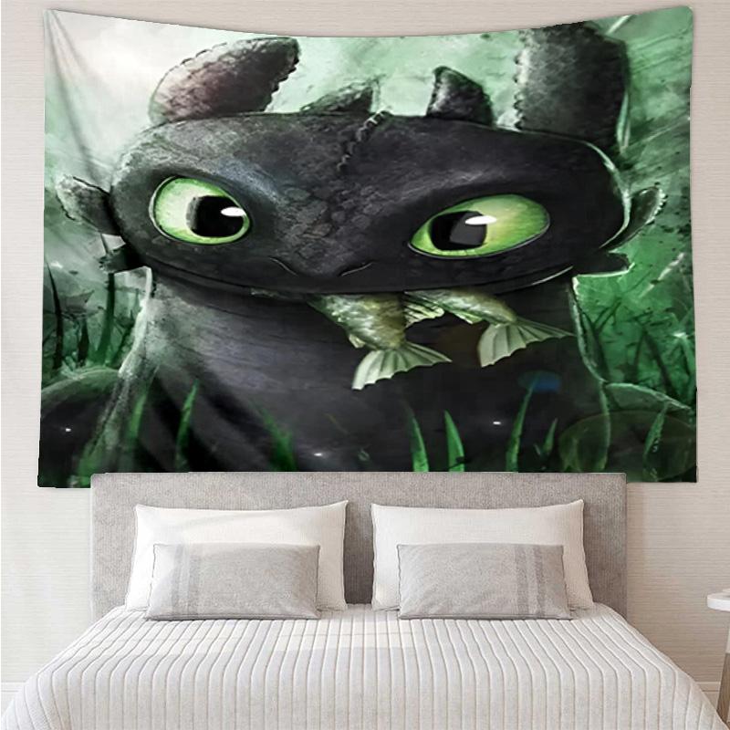 Dragon Taming Adventure Tapestry, Unique Design Tapestry, Wall Decor for Bedroom,Livingroom, Playroom,Heartwarming Fan Holiday Gifts