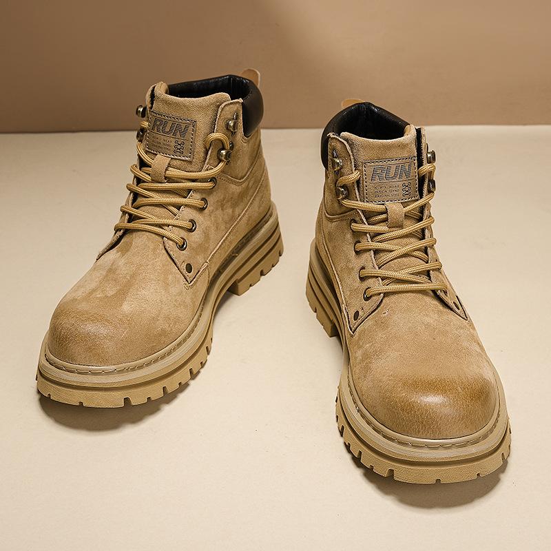 Ботинки Мартинс высокие ретро британский стиль шлепанцы ботинки средней высоты обувь для увеличения роста осень 39