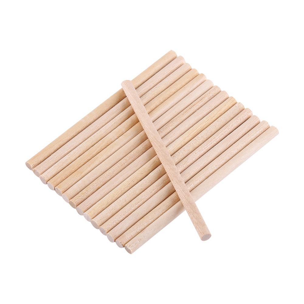 200pcs 1/8 X 3.94 Inch Round Wood Sticks Round Shape Hardwood Dowel Pins DIY Projects