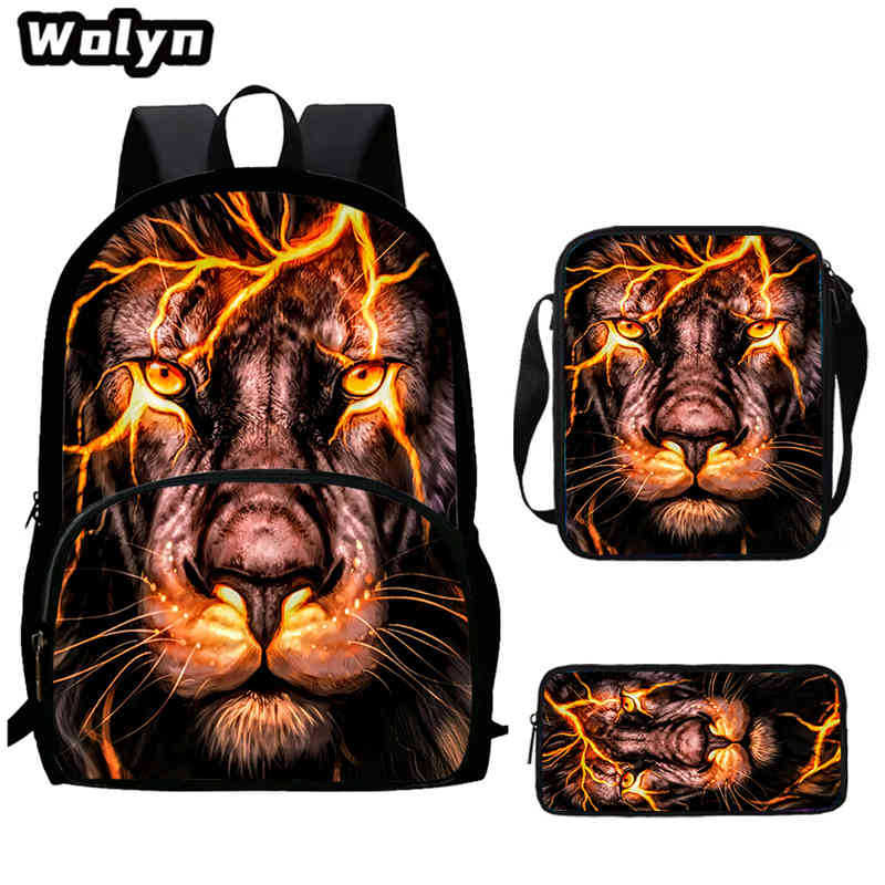 Lion King Schoolbag High Definition Printing Multi-Function Cross-Border Burden Reduction Large Capacity Backpack