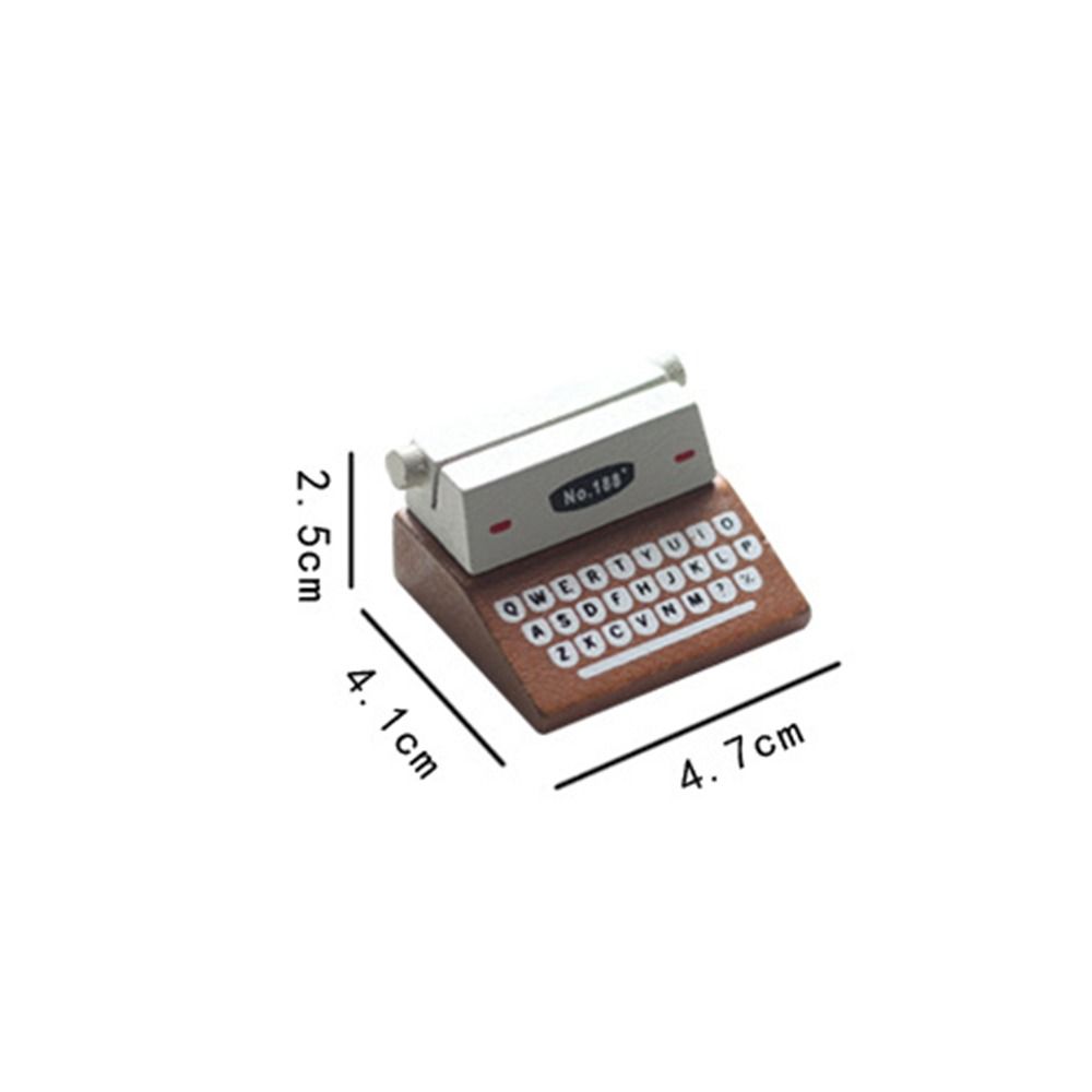 Miniature Sticky Note Holder Wooden Typewriter shaped Message Folder  for Home And Office
