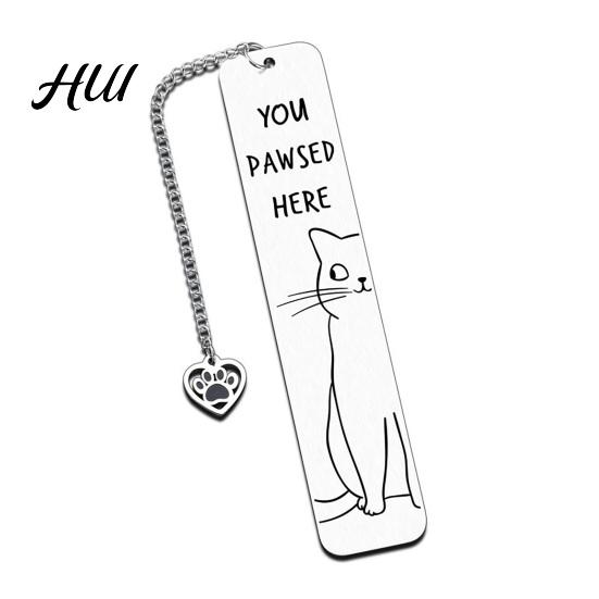 Funny Quote Bookmark Cute Cat Bookmark, Metal Page Marker with Creative Durable Quotes, Stainless Steel for Readers, Lover Gift Cartoon