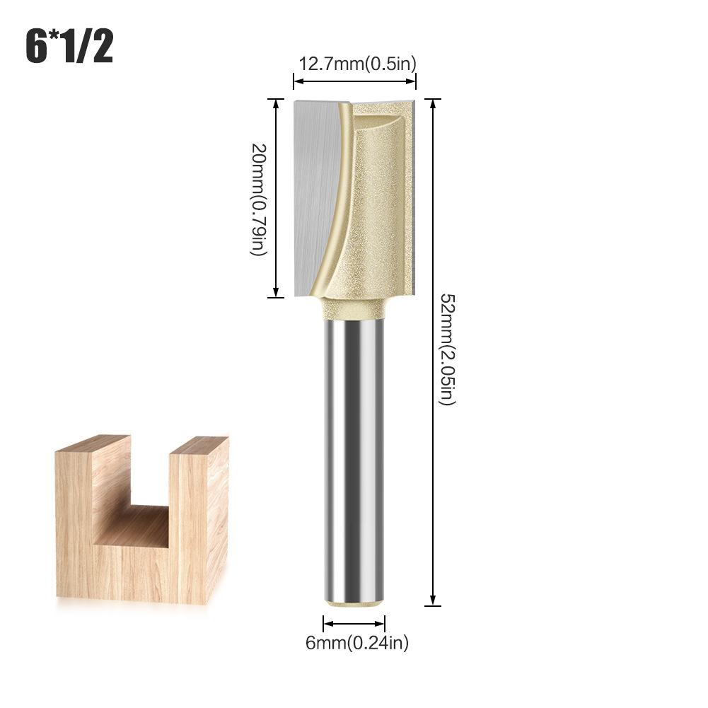 Professional Grade 6 Handle 12 Handle Bottom Cleaning Knife Slotting Knife Flat Bottom Cutter Milling Bottom Engraving Machine Carbide Woodworking