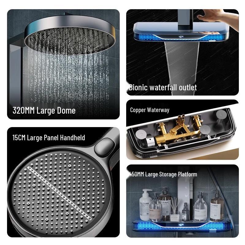 Smart Digital Display Shower Set with Ambient Light