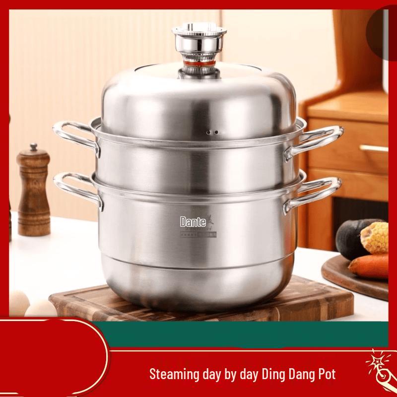 ZISIZ 30CM 3-Layer Electric Soup Steamer with Timer
