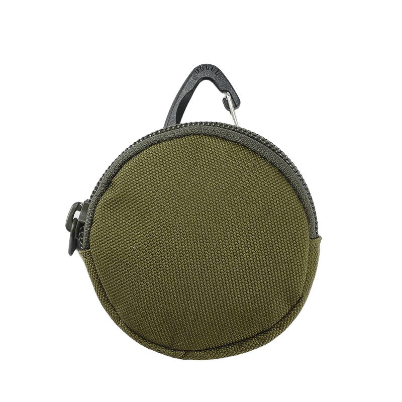 

Sports And Outdoor Tactical Earphone Case Hanging Bag Key Case Round Mini Coin Purse Simple And Fashionable Storage зелёный