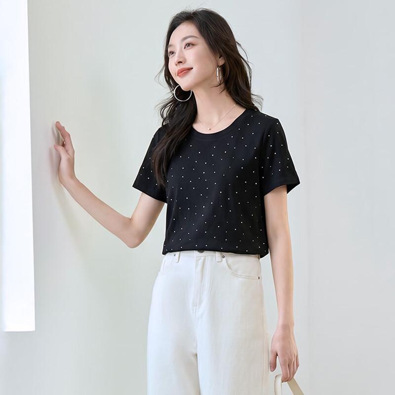 Tricou de vară pentru femei cu strasuri strălucitoare