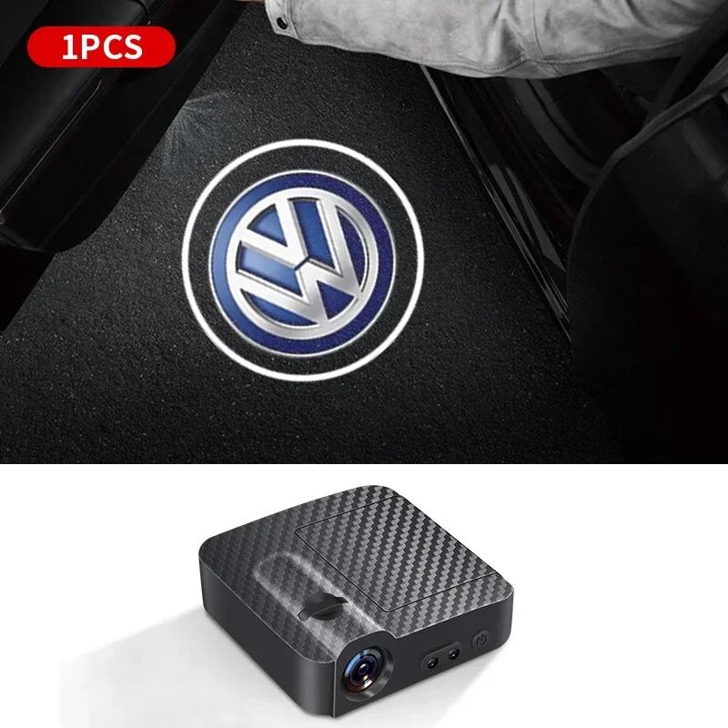 

2025 Hot B6 For Volkswagen Car Emblem Wireless Courtesy Lamp Auto Door Welcome Light LED Projector For Volkswagen CC R-Line GTI