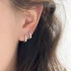 Double Ear Piercing Hoop Earrings with Colored Zircon – Exquisite, Flashy, Niche Design
