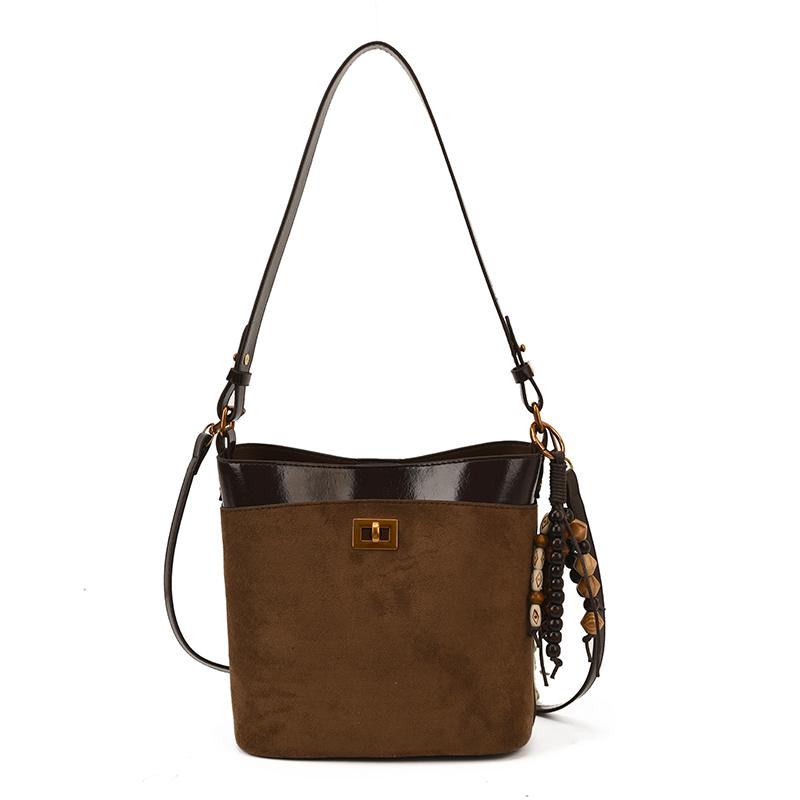 Women Retro Suede Leather Crossbody Bag 2025 Winter Underarm Bag Small Shoulder Bag Luxury Designer Handbag Purses Commuting Bag