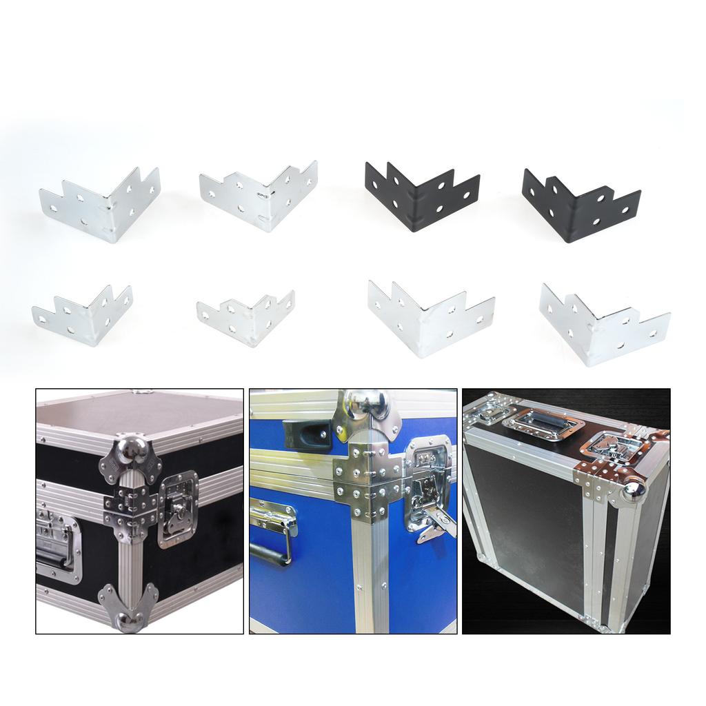 4Pcs Wrap Angle Flight Case Aviation Bag Protective Corner Brace Wooden Box Corner Protector Edge Covers Metal Corner Brackets