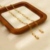 European and American Simple and Versatile Paperclip Chain Necklace Bracelet Plated with 18k Gold Stainless Steel Waterproof Jewelry Plain Chain