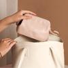 Elegant PU Leather Makeup Pouch, Portable Minimalist Toiletry Bag for Everyday & Travel